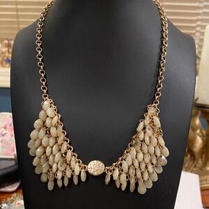 Uptown Girl Gold Tone and Cream Necklace